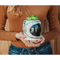 Silver Buffalo NASA Space Helmet 6-Inch Ceramic Planter With Artificial Succulent -Artificial Plant Shop GUEST 0680389f cdb4 4610 afbd a508f9c982c2