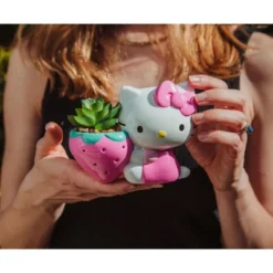 Silver Buffalo Sanrio Hello Kitty Strawberry 5-Inch Planter With Artificial Succulent -Artificial Plant Shop GUEST 094e4a80 86d1 4c0d bf5c fd5a8a86ced0