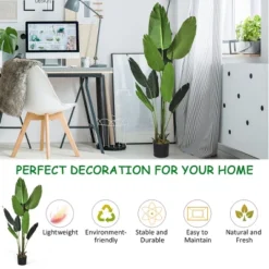 Costway 5.3 FT Artificial Tropical Palm Tree Green Indoor-Outdoor Home Decorative Planter -Artificial Plant Shop GUEST 1412d766 20fa 4aaa 9263 de5bdb53f9e3