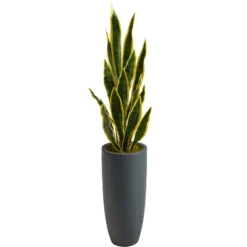 Nearly Natural 3.5-ft Artificial Sansevieria Snake Plant In Gray Planter -Artificial Plant Shop GUEST 156152f3 3f45 4b37 9a66 bd5eea0415ed