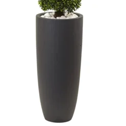 50" Boxwood Topiary With Gray Cylindrical Planter - Nearly Natural -Artificial Plant Shop GUEST 1c0c4b14 1de8 47a7 bb50 094f0367678d