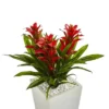Nearly Natural Triple Bromeliad Artificial Plant In White Tower Planter, Red -Artificial Plant Shop GUEST 1d9763c8 654c 4a86 8127 024520a82d66