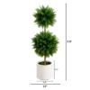 Nearly Natural 3.5-ft UV Resistant Artificial Cedar Double Ball Topiary Tree In White Decorative Planter (Indoor/Outdoor