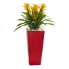 Nearly Natural Triple Bromeliad Artificial Plant In Red Planter, Red -Artificial Plant Shop GUEST 31f207f5 a52a 4ec9 af34 144ed2433c6c