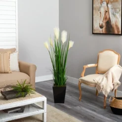 Nearly Natural 4.5-ft Wheat Plum Grass Artificial Plant In Black Metal Planter -Artificial Plant Shop GUEST 3240332c 39b6 46b7 a714 1cbd3f13e72f