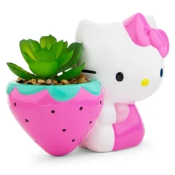 Silver Buffalo Sanrio Hello Kitty Strawberry 5-Inch Planter With Artificial Succulent
