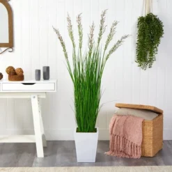 Nearly Natural 64-in Wheat Grass Artificial Plant In White Metal Planter 6 Nearly Natural 64-in Wheat Grass Artificial Plant In White Metal Planter -Artificial Plant Shop GUEST 48128a5f ac28 426e 9d66 2978cd3735ea