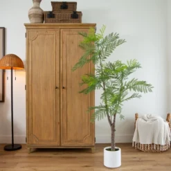 Nearly Natural 6-ft Artificial Jacaranda Tree In White Decorative Planter -Artificial Plant Shop GUEST 52c459d6 d215 4d85 97e5 e4497e704798