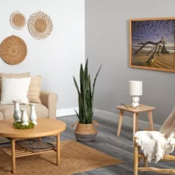 Nearly Natural 46-in Sansevieria Artificial Plant In Boho Chic Handmade Cotton & Jute Gray Woven Planter -Artificial Plant Shop GUEST 53a16872 5b55 4836 9849 2ecd838388e9