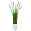 Nearly Natural 64-in Wheat Grass Artificial Plant In White Metal Planter