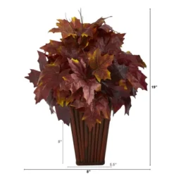 Nearly Natural 19-in Autumn Maple Leaf Artificial Plant In Decorative Planter 9 Nearly Natural 19-in Autumn Maple Leaf Artificial Plant In Decorative Planter -Artificial Plant Shop GUEST 5aa52425 6e72 4974 8feb 69c525882c33