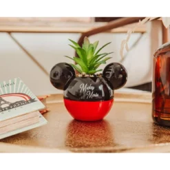 Silver Buffalo Disney Mickey Mouse 3-Inch Ceramic Mini Planter With Artificial Succulent -Artificial Plant Shop GUEST 6d9e5d86 905f 4f6c a310 e2b7291a2373