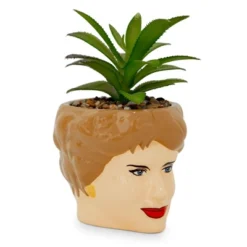 Silver Buffalo The Golden Girls Blanche 3-Inch Ceramic Mini Planter With Artificial Succulent