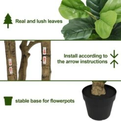 KWPZQEB 7FT H Artificial Banyan Tree, Large Faux Greenery With Natural Look Leaves, Tall Lush Faux Tree With Black Nursery Planter For Indoor, Outdoor -Artificial Plant Shop GUEST 74df1e96 0b28 43dd 8d15 d97da1a72a26