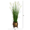 Nearly Natural 63-in Wheat Plume Grass Artificial Plant In Decorative Planter