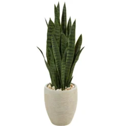 Nearly Natural 40-in Artificial Sansevieria Snake Plant In Sand Colored Planter -Artificial Plant Shop GUEST 7d2d93f8 d565 46b5 9bba 7afde3b43433