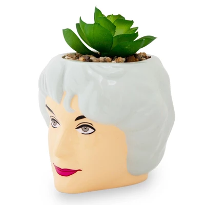 Silver Buffalo The Golden Girls Dorothy 3-Inch Ceramic Mini Planter With Artificial Succulent 3 Silver Buffalo The Golden Girls Dorothy 3-Inch Ceramic Mini Planter With Artificial Succulent