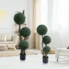 1pc Topiary Trees Artificial Outdoor, 35"/45" Milan Grass Ball Topiary Trees, Fake Greenery Tree With Planter Pot For Home, Office, Porch Decor -Artificial Plant Shop GUEST 8346b705 b4e3 4400 a27f 2effa94ca040