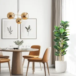 Whizmax Artificial Fiddle Leaf Fig Tree, Faux Trees With Fake Plants Fiddle Leaves Greenery With White Tall Planter For Home Office Decor -Artificial Plant Shop GUEST 8ca4bb05 3c67 4192 a05c 85a35306236f