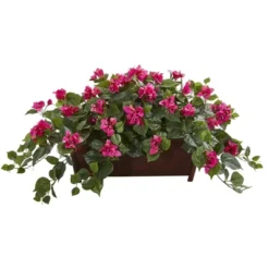 Nearly Natural Bougainvillea Artificial Plant In Decorative Planter, Purple