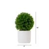 Nearly Natural 10-in Artificial Boxwood Topiary Plant With Decorative Planter