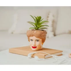 Silver Buffalo The Golden Girls Blanche 3-Inch Ceramic Mini Planter With Artificial Succulent -Artificial Plant Shop GUEST 9b3cd3c4 f2f1 49d9 95a0 e08683f9ac7b