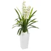 Nearly Natural 4.5-ft Cymbidium Orchid Artificial Plant In White Tower Planter -Artificial Plant Shop GUEST 9b4bf407 41a8 4f4d a6ee 1ef39b48925b
