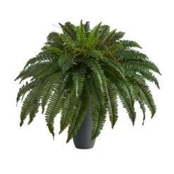 Nearly Natural 2.5-ft Boston Fern Artificial Plant In Gray Planter -Artificial Plant Shop GUEST a2a821db 13b9 4533 9e45 30ff4d644be1