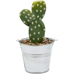 Juvale 4 Pack Artificial Succulents Planter, 4.7 "to 6.5" Green Fake Cactus Plants With Iron Bucket -Artificial Plant Shop GUEST a4e120e5 53ac 4fea 9051 78dc6aea167f