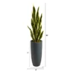 Nearly Natural 3.5-ft Artificial Sansevieria Snake Plant In Gray Planter