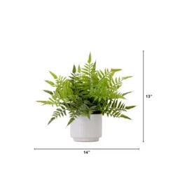 Nearly Natural 13-in Artificial Boston Fern Plant With Decorative Planter -Artificial Plant Shop GUEST aa68e36a 386a 4ce2 baec 0bc4ff820e12