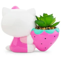 Silver Buffalo Sanrio Hello Kitty Strawberry 5-Inch Planter With Artificial Succulent -Artificial Plant Shop GUEST ae767bb8 73d9 40dc bdd0 8e0721b97958