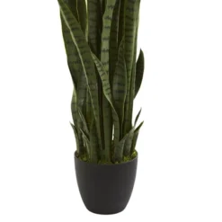 46" X 9" Artificial Sansevieria Plant With Planter - Nearly Natural