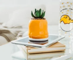 Silver Buffalo Sanrio Gudetama Meditation 3-Inch Mini Planter With Artificial Succulent -Artificial Plant Shop GUEST b85c5957 1fe6 4213 9c75 c79284c041e8