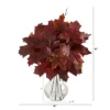 Nearly Natural 18-in Autumn Maple Leaf Artificial Plant In Glass Planter, Burgundy -Artificial Plant Shop GUEST b8ef46e6 26bb 4e56 9fc9 b1bc4c99d1d0