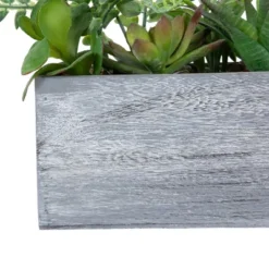 Northlight 12" Mixed Succulent Artificial Plants In Wooden Planter - Green/Gray -Artificial Plant Shop GUEST c55d49bb f948 45c3 927a d8576f9e4780