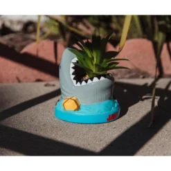 Silver Buffalo JAWS Shark 4-Inch Ceramic Mini Planter With Artificial Succulent -Artificial Plant Shop GUEST ca2b55f4 f951 4425 b9fc b68f965ef7ed