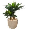 Nearly Natural 34-in Double Agave Succulent Artificial Plant In Sand Stone Planter