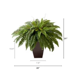 Nearly Natural 23-in Artificial Boston Fern Plant With Tapered Bronze Square Metal Planter DIY KIT 10 Nearly Natural 23-in Artificial Boston Fern Plant With Tapered Bronze Square Metal Planter DIY KIT -Artificial Plant Shop GUEST cf692a74 a123 4eb1 bcbd 8b3eeecb63ff 1