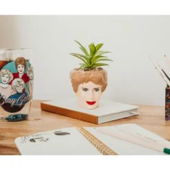 Silver Buffalo The Golden Girls Blanche 3-Inch Ceramic Mini Planter With Artificial Succulent -Artificial Plant Shop GUEST d04e539f 7030 4f90 b4e0 68f3e2d21dc6