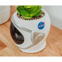 Silver Buffalo NASA Space Helmet 6-Inch Ceramic Planter With Artificial Succulent -Artificial Plant Shop GUEST d0709666 1e77 41f0 993c 358f7dd64aba