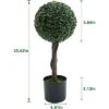 2pcs Topiary Trees Artificial Outdoor, 24" Milan Grass Ball Topiary Trees, Fake Greenery Tree With Planter Pot For Home, Office -Artificial Plant Shop GUEST d60671c5 9ded 4f9d b710 797fe8d12446