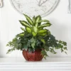 Nearly Natural Dieffenbachia & Ivy With Decorative Planter
