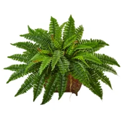 Nearly Natural Boston Fern In Metallic Planter -Artificial Plant Shop GUEST da22d64c 3611 4388 9818 778d0a8657f1