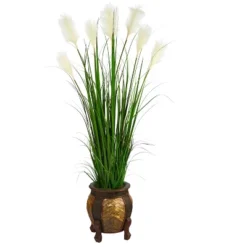 Nearly Natural 63-in Wheat Plume Grass Artificial Plant In Decorative Planter -Artificial Plant Shop GUEST dcc588d7 7aed 4f33 8492 492a397104f9