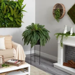 Nearly Natural 51-in Boston Fern Artificial Plant In Black Planter With Stand -Artificial Plant Shop GUEST df2396d7 68db 4784 ad7a ac11dca141d2