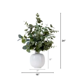 Nearly Natural 24-in Artificial Eucalyptus Leaves Arrangement With Ceramic Planter -Artificial Plant Shop GUEST f2dca8d4 97f8 475f 9545 60b3e78376b8