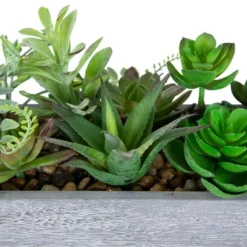 Northlight 12" Mixed Succulent Artificial Plants In Wooden Planter - Green/Gray -Artificial Plant Shop GUEST f7700e89 fdae 4aa1 8631 9a4c7fd7a44d