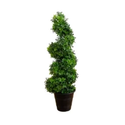 Nearly Natural 3-ft UV Resistant Boxwood Spiral Topiary Artificial Tree In Decorative Planter (Indoor/Outdoor) -Artificial Plant Shop GUEST f9e08b79 8329 4821 91b4 b3790c011c1a